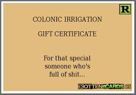 Colonic irrigation gift token. H60