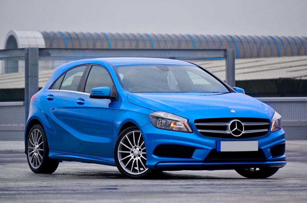 Bright Blue Car