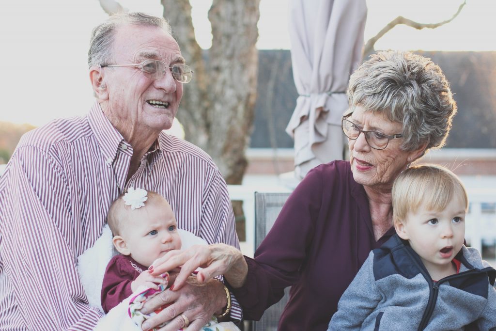 older people with children