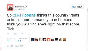 Twitter KT Hopkins tweet.