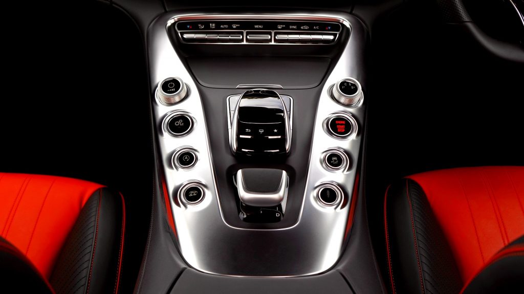 picture of a car gear console.
